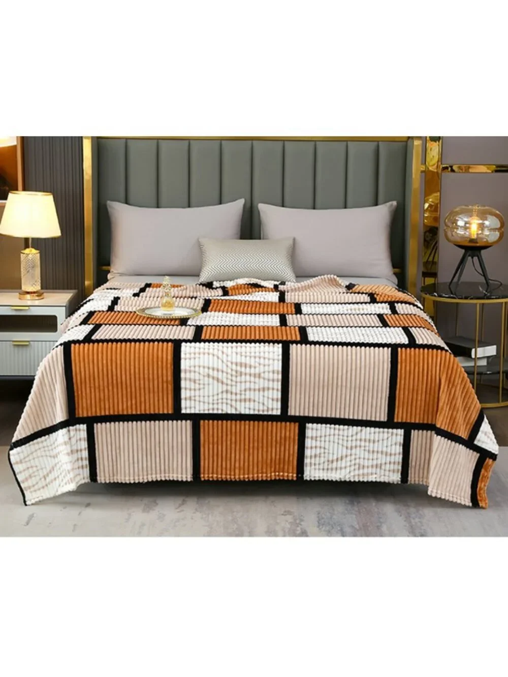 200*225CM Soft Blankets, Plaid Throw Blankets